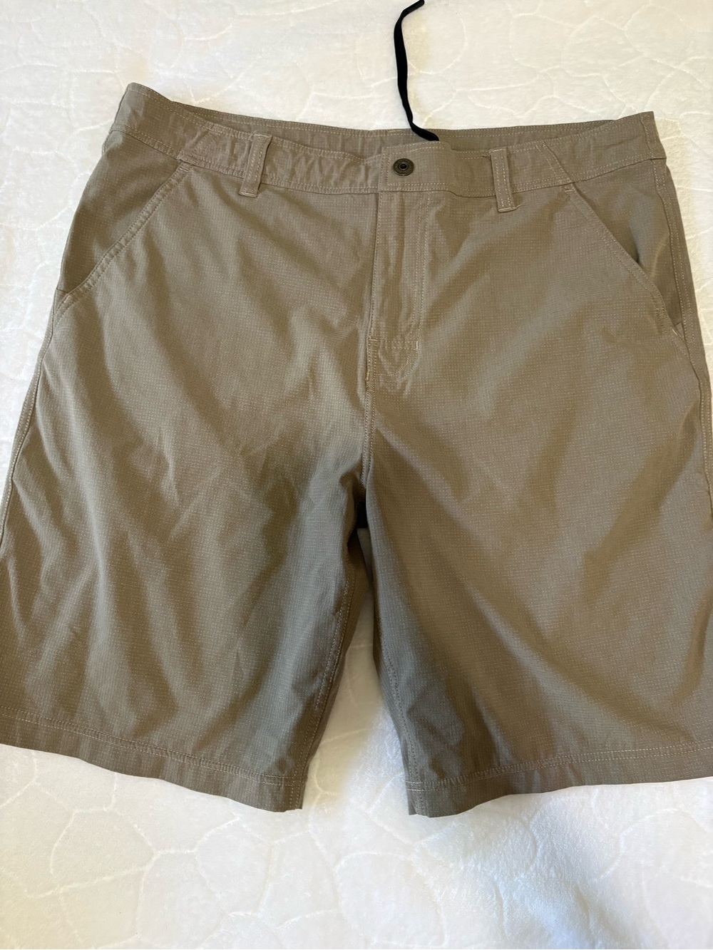 Prana Olive Tan Flat Front Performance Shorts